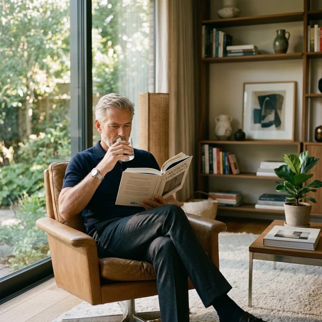 Relaxing and reading